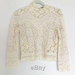 Spell & The Gypsy Collective Long Sleeve Lace Mock Neck Back Buttons Top Size SM