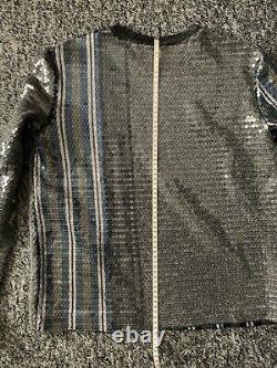 Sportmax by Max Mara sequin top on asymmetric stripe fabric