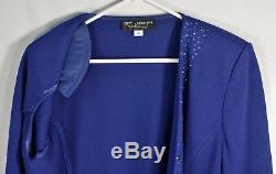 St. John Evening by Marie Gray Blue 2pc Suit Set 14 Long Sleeved Top & 16 Skirt