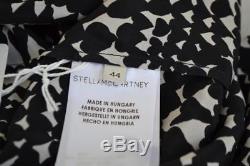 Stella McCartney Black/White Heart Print Silk Long Sleeve Top/Blouse Size 44