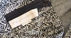 Stella McCartney Black & White Herringbone Long Sleeve Top Sz 38/S
