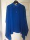 Stella Mccartney Cobalt Blue Silk Blouse Long Tunic Top With Sleeves Uk 12 Bnwt