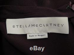 Stella McCartney Top Blouse Bordeaux Silk Size 42 Long Sleeve Peplum-Front