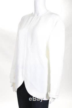 Stella McCartney White Crew Neck Long Sleeve Zipper Back Top Size Large New