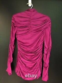 Stella Mccartney Ruched Jersey Top Amethyste / Burgundy It 34 Rrp £1500