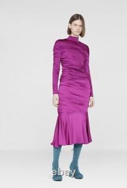 Stella Mccartney Ruched Jersey Top Amethyste / Burgundy It 34 Rrp £1500