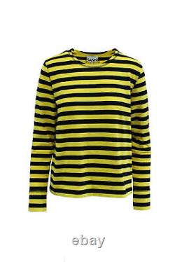 Striped Long Sleeve Top in Black and Yellow Cotton