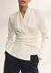 Stunning The Fold Ivory Clever Crepe Belleville Long Sleeve Top Ivory Sz 14 £275