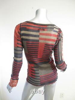 Stylish Jean Paul Gaultier Multi-color Wool & Silk Top