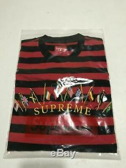 Supreme Long Sleeve FW19 Flag L/S Top RED Sz Medium SoldOut 2 Free Sticker