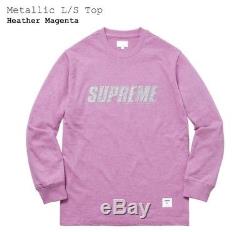 Supreme Metallic L/S Top Heather Magenta Size XL Long Sleeve Extra Large Pink
