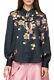 Ted Baker Arboretum Blossom Floral Print Balloon Sleeve Blouse Shirt Top 2 10 S