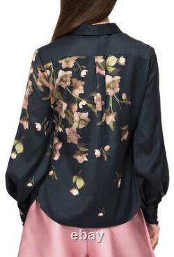 TED BAKER Arboretum blossom floral print balloon sleeve blouse shirt top 2 10 S