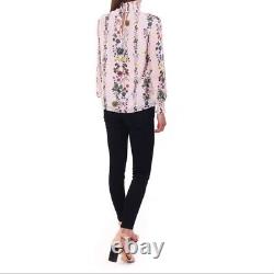 TED BAKER Unity Floral print union jack ruffle frill high neck top blouse 1 8 XS