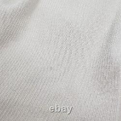 THE ROW Dryan 100% Silk Top Ribbed Knit Polo Cardigan Size M Cream $1550 New