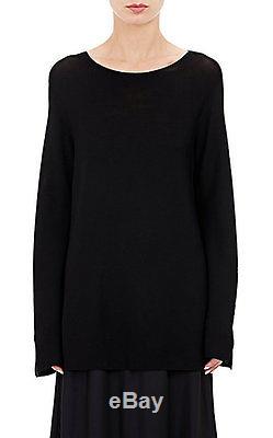 THE ROW Rarla Oversize Long-Sleeve Fine Knit Sweater Top, Black Small S