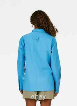 TIBI Eco Poplin Men's Slim Shirt Kairi Blue Button Down Blouse Top Long Sleeve S