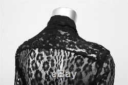 TOM FORD Womens Black Lace Long-Sleeve Bow Tie-Neck Blouse Top Shirt 40/4 NEW