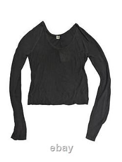 TOTEME Top Tee Scoop Neck Extra Long Sleeve Silky Black Size L NEW RRP 230