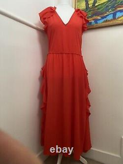 TWINSET Silk blend long dress with ruffle 16UK RRP £258 New