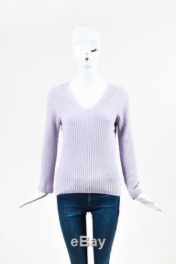 The Row Lavender Purple Cashmere Cable Knit Long Sleeve Sweater Top SZ M