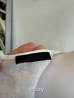 The Row Linen Semi Sheer Puff Long Sleeve Ribbon Tie Top Medium Ivory