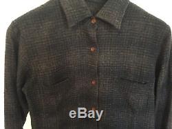 The Row Shirt Blouse Wool Plaid Button Up Long Sleeve Top Size Small