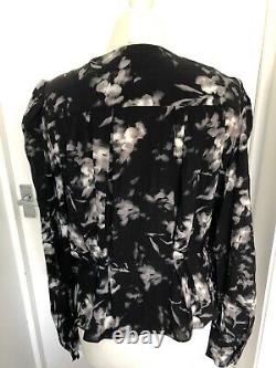 The kooples women's black blouse top button up size 3 UK 12