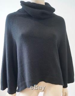 Theory Black 100% Cashmere Polo Neck Long Sleeve Oversized Jumper Sweater Top M