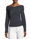 Theory Wrapped Navy Blue Women's Stretch Cotton Top Size Petite L76803