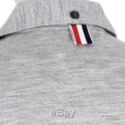 Thom Browne Grey Long-Sleeved Exaggerated Collar Fine Wool Knitwear Top 2 UK10