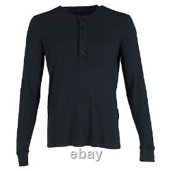 Tom Ford Buttoned Long Sleeve Top in Black Cotton FR52