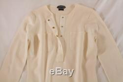 Tom Ford Cream Long Sleeve Half Button Sweater / Knit Top It 42 / Us 6