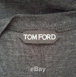 Tom Ford Dark Grey Cashmere Long Sleeve V Neck Top Xxs Uk 6 It 36 Stunning