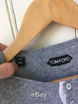 Tom Ford Grey Long Sleeved T Shirt Size 46 (Small/Medium) Cashmere Henley Top