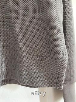 Tom Ford TFJ774 Long Sleeved Polo Shirt Top Light Grey 38- 40 Chest, Size 48