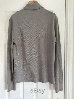 Tom Ford TFJ774 Long Sleeved Polo Shirt Top Light Grey 38- 40 Chest, Size 48