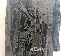 URU Dark Shear Tunic Top LAGENLOOK Art-To-Wear Long-Sleeve OS Tapestry Dress