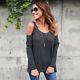 Us Womens Cold Shoulder Loose Shirt Blouse Ladies Casual Long Sleeve Cotton Tops