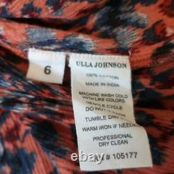Ulla Johnson Blouse Jeanne Rosewood Floral Print Size 6 Long Sleeve Top NEW