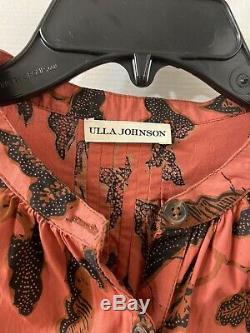 Ulla Johnson Cotton Coral Long Sleeve Blouse Top Sz 2