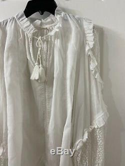 Ulla Johnson Cotton Embroidered White Long Sleeve Bliuse Top Sz 2
