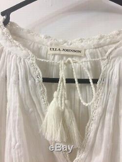 Ulla Johnson Embroidered Long Sleeve Blouse Top Sz M