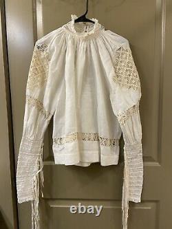 Ulla Johnson ivory mock neck long sleeve blouse top sz M (item A35)