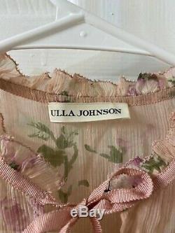 Ulla johnson Silk Floral Printed Long Sleeve Blouse Top Sz 0