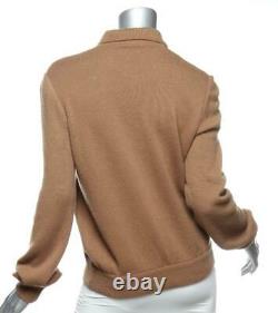 VALENTINO BOUTIQUE VINTAGE Womens Brown Knit Long Sleeve Collared Sweater Top S