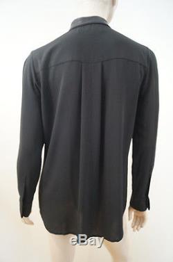VICTORIA BECKHAM Black Long Sleeve Collared Evening Blouse Shirt Top Sz3 UKM