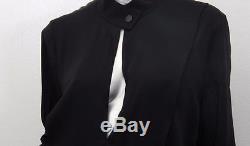 VICTORIA BECKHAM Womens Black Long Sleeve Key Hole Longline Blouse Shirt Top 10