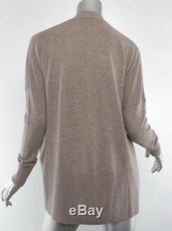 VINCE Womens Taupe CASHMERE Long Sleeve Drop Shoulder Cardigan Sweater Top S NEW