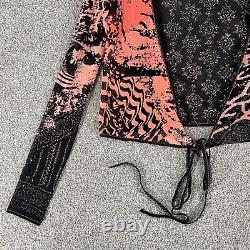 VINTAGE Jean Paul Gaultier Top Womens Medium Multicolor Low Tie Y2K